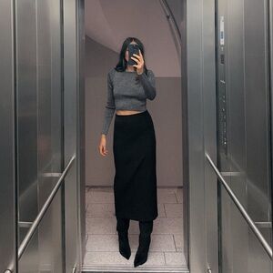 Zara NWT cropped long sleeve sparkly top.